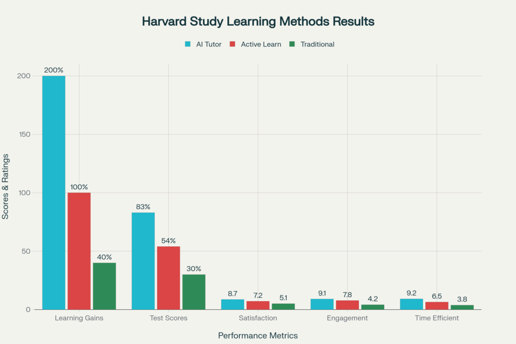 Harvard University Study: AI Tutoring vs Traditional Learning Methods Performance Comparison